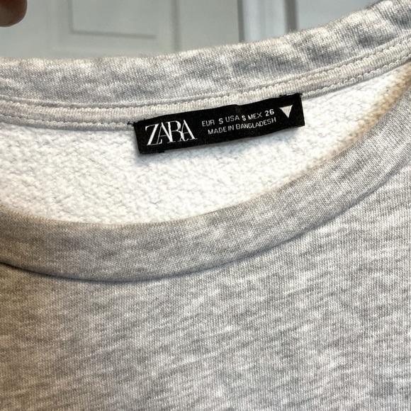 ZARA Plush Jersey Dress Heather Grey - Picture 7 of 8